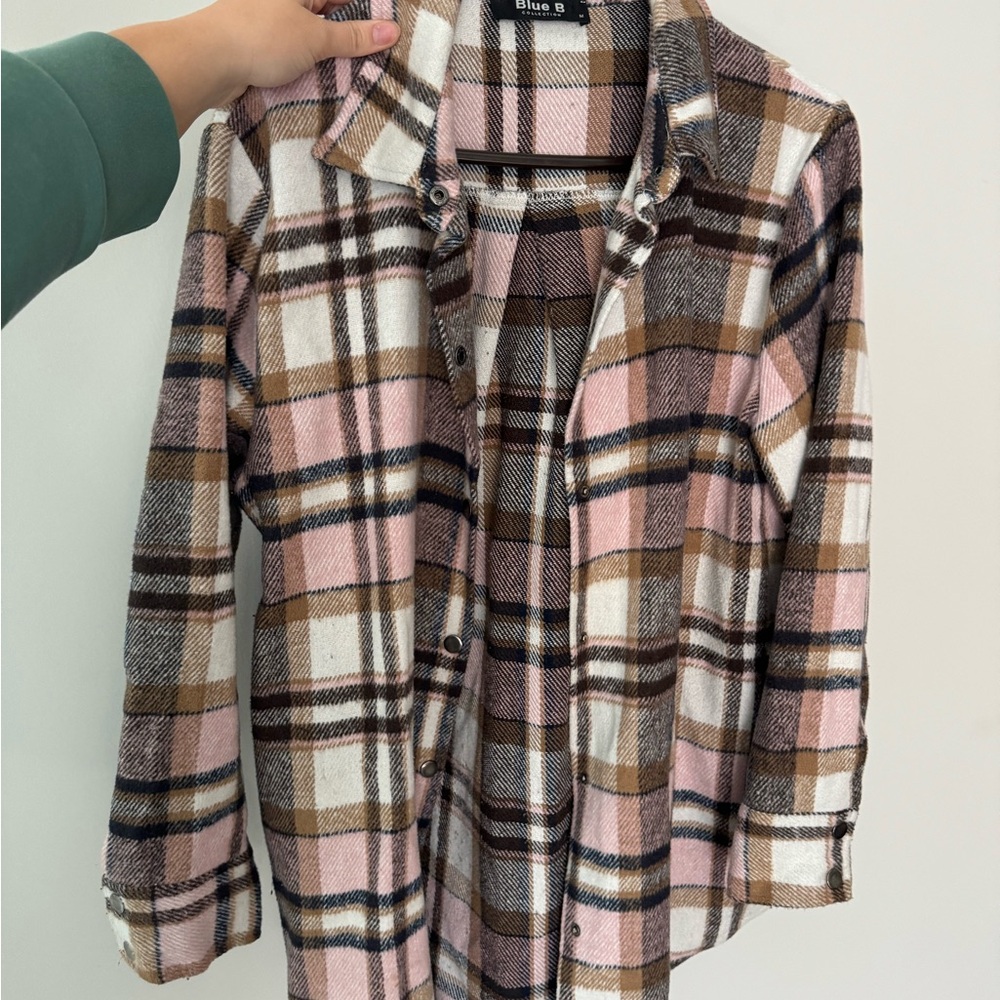 Plaid Women's Jacket in Pink and Brown